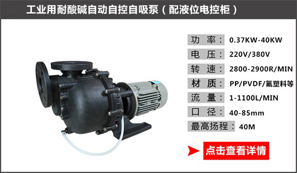 工業(yè)用耐酸堿自動自控自吸泵（配液位電控柜）