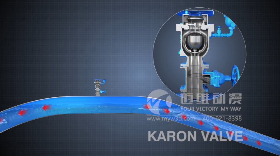 防水錘排氣閥產品演示三維動畫