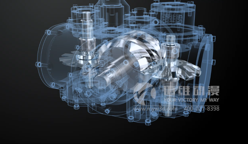 水潤(rùn)滑空壓機(jī)三維動(dòng)畫(huà)展示(圖3)