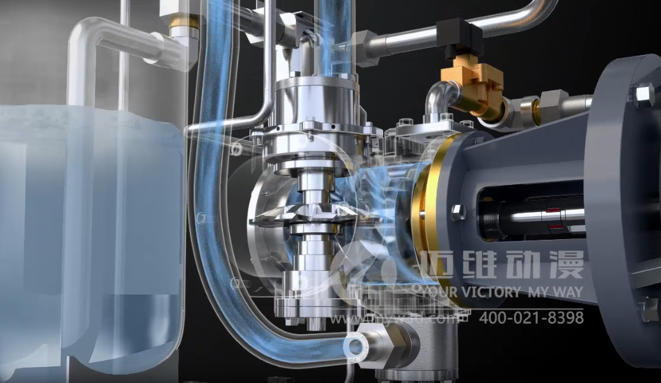 水潤(rùn)滑空壓機(jī)三維動(dòng)畫(huà)展示(圖1)