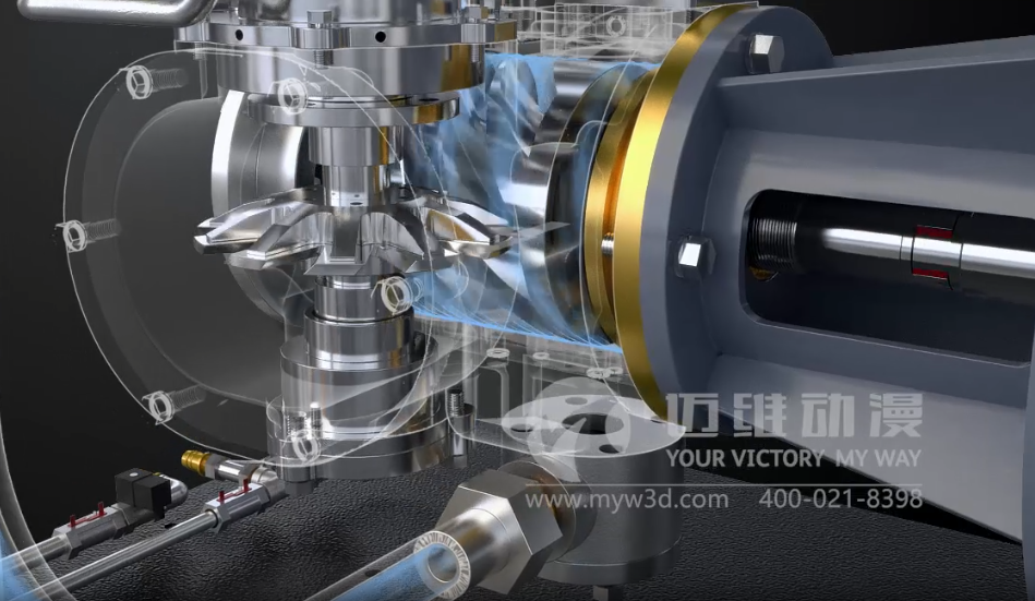 水潤(rùn)滑空壓機(jī)三維動(dòng)畫(huà)展示(圖2)