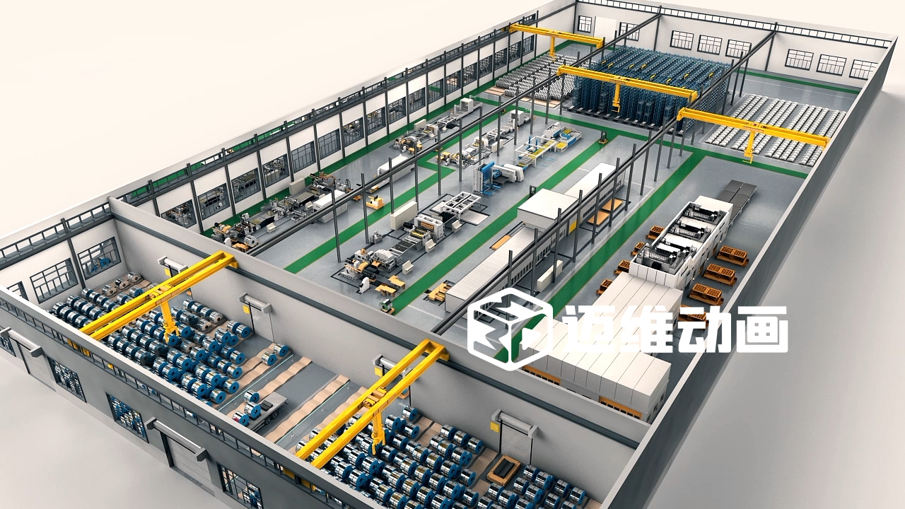 卷板線生產(chǎn)線三維動(dòng)畫(圖1)