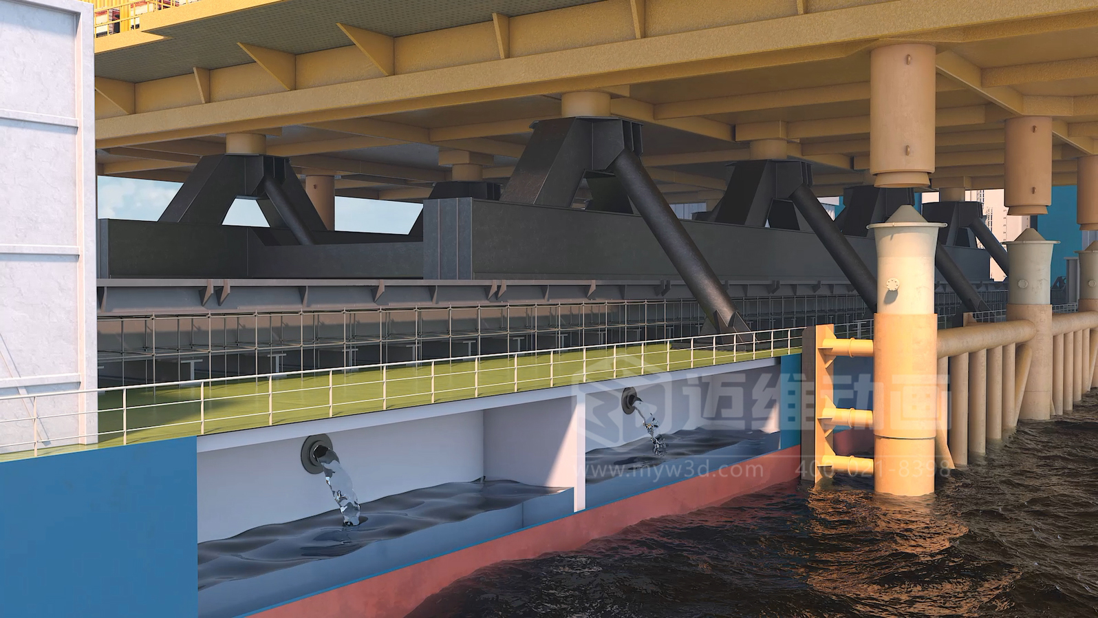 3萬噸級(jí)平臺(tái)浮托安裝三維動(dòng)畫展示(圖5)