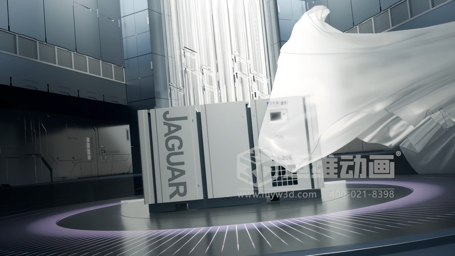 捷豹ZS干式無油螺桿機三維動畫展示(圖1)