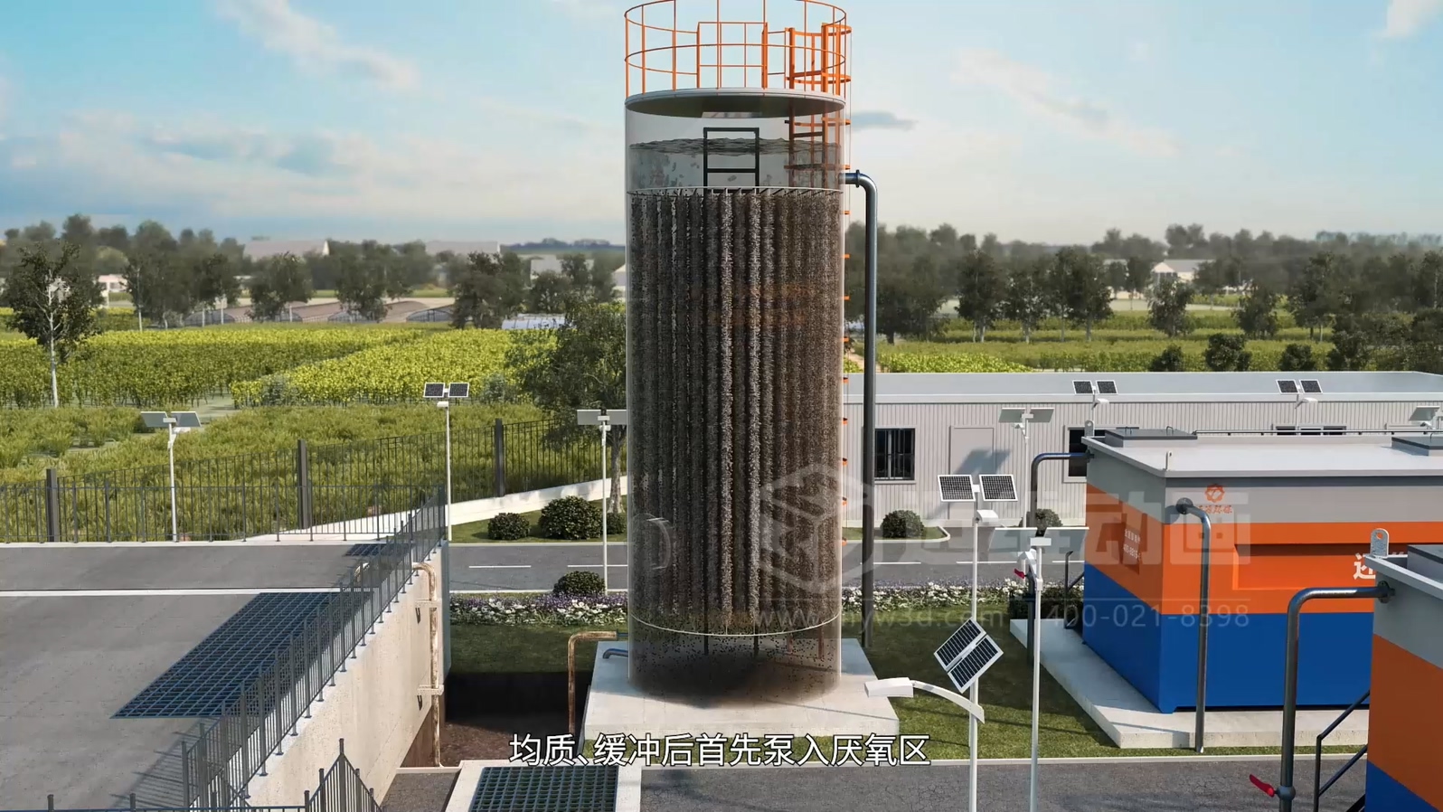 鄉(xiāng)鎮(zhèn)污水一體化處理工藝技術(shù)3D動(dòng)畫展示(圖2)