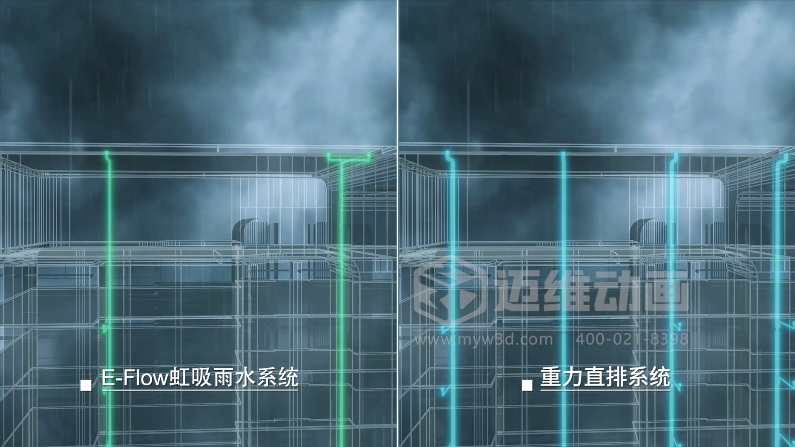 虹吸雨水管道系統(tǒng)三維動(dòng)畫(huà)展示(圖5)