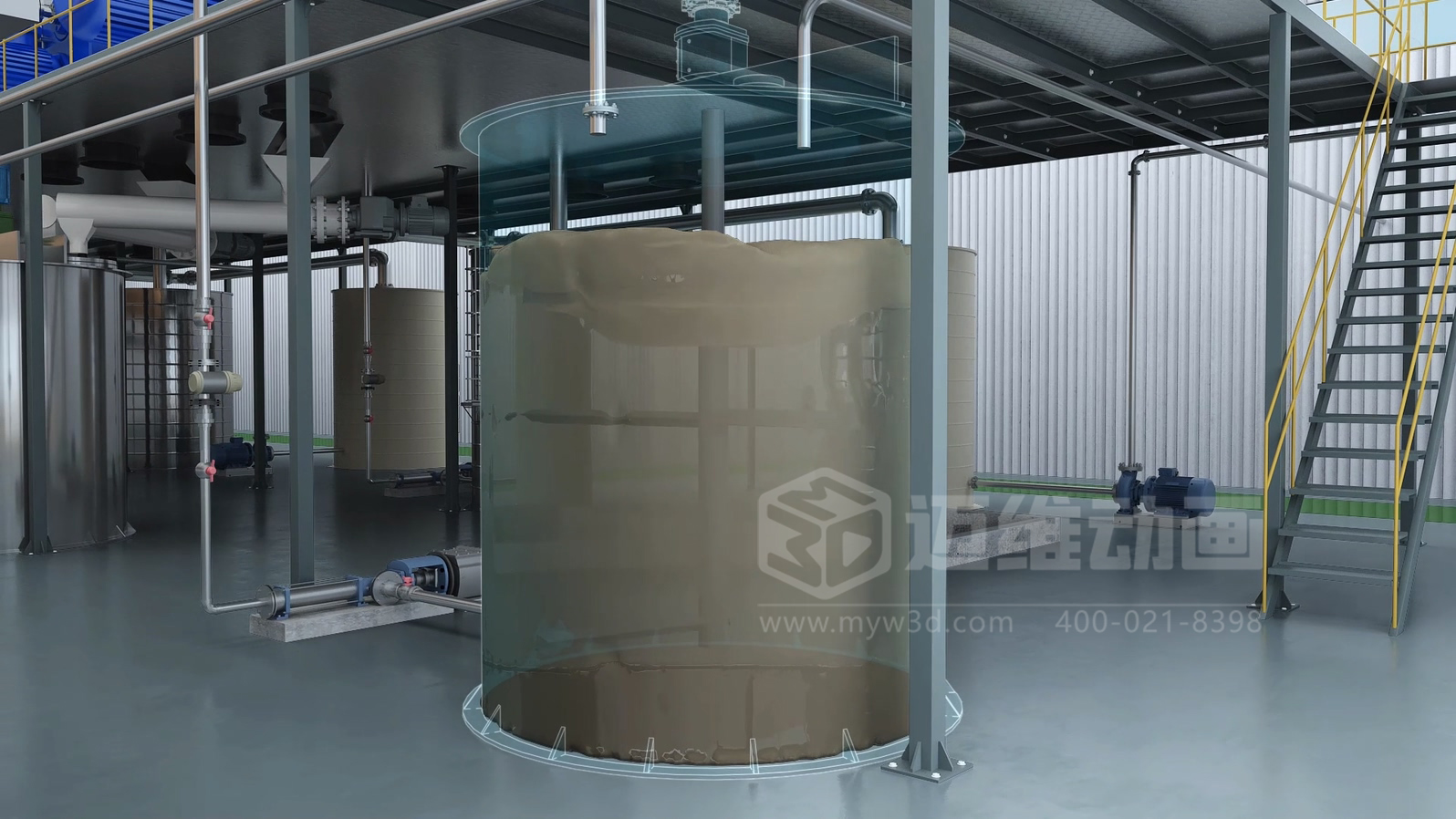 飛灰水洗資源化處理工藝三維動畫(圖2)