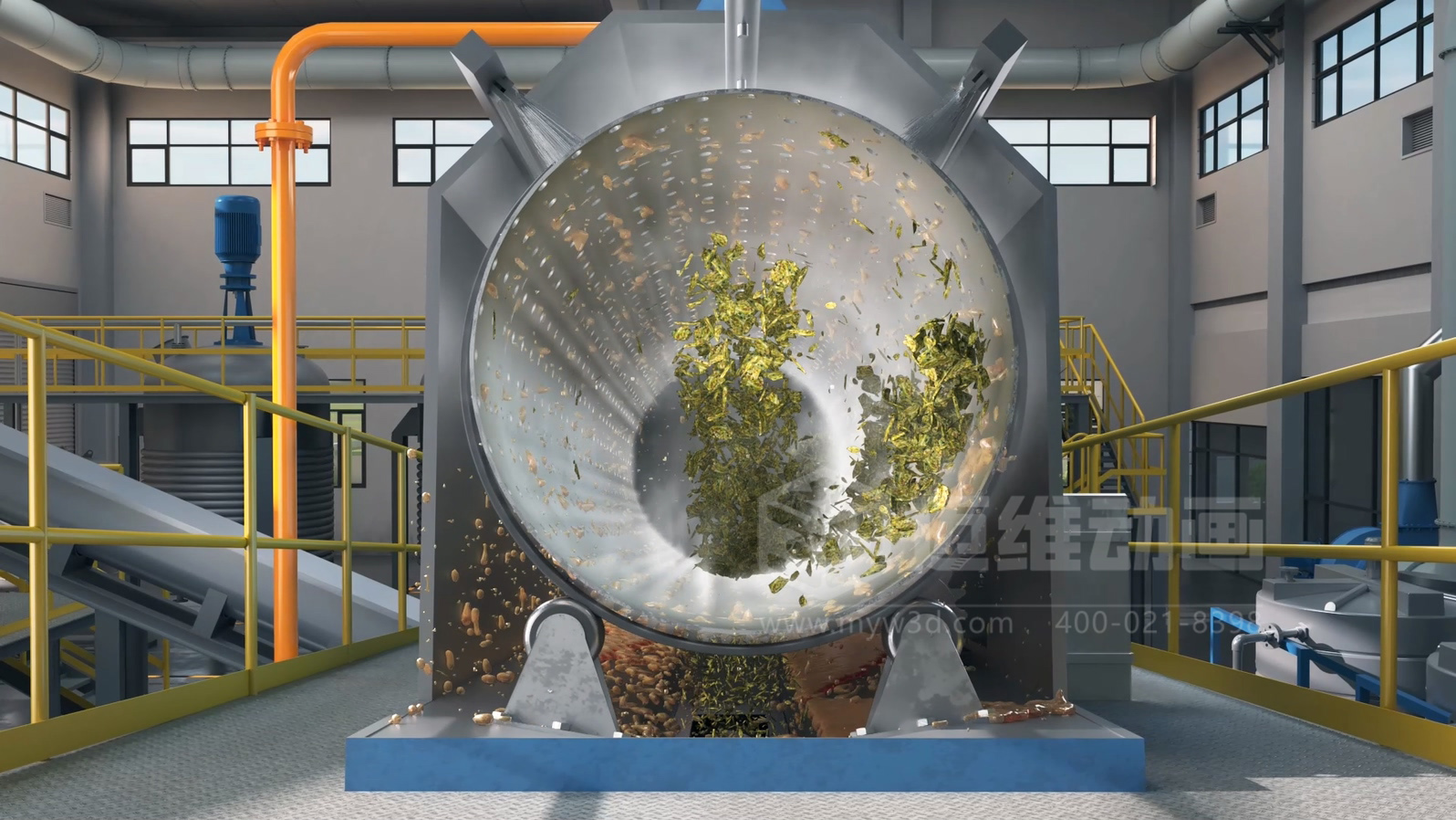 餐廚垃圾處理工藝三維動畫(圖4)