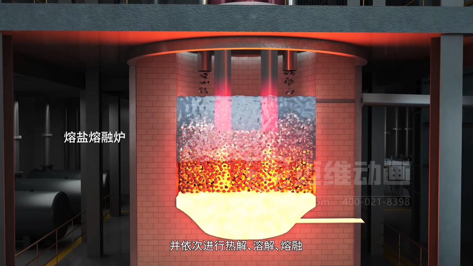 生活垃圾焚燒飛灰熔鹽熔融資源化工藝技術(shù)三維動(dòng)畫(圖5)